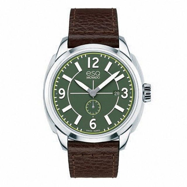 Men's ESQ Movado Excel Strap Watch with Green Dial (Model: 07301408