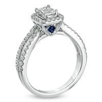 Vera Wang Love Collection 0.95 CT. T.W. Emerald-Cut Diamond Split Shank Ring in 14K White Gold|Peoples Jewellers