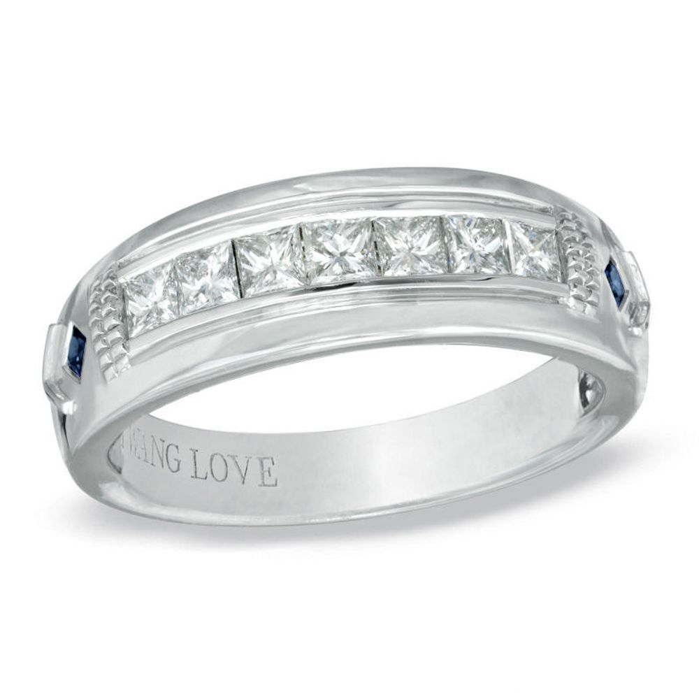 Vera Wang Love Collection Men's 0.70 CT. T.W. Square-Cut Diamond Wedding Band in 14K White Gold|Peoples Jewellers