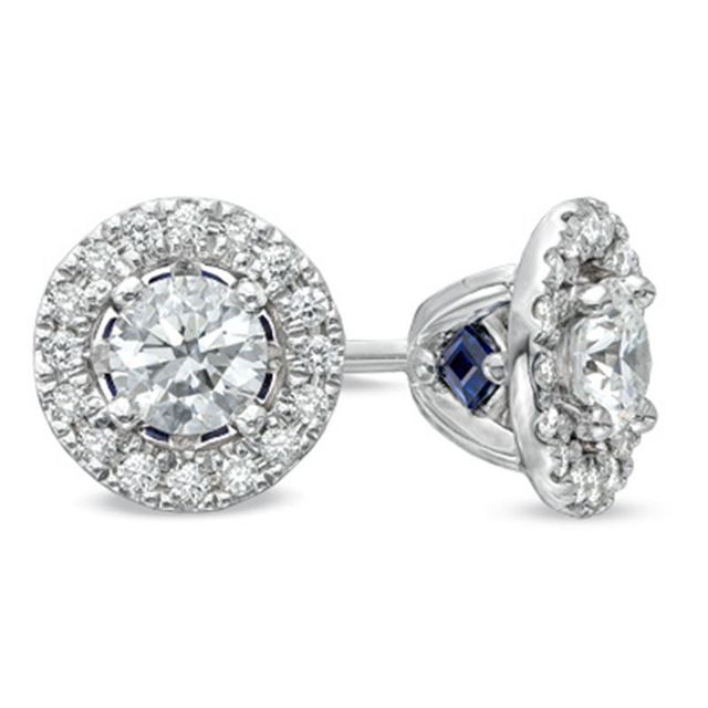 Vera Wang Love Collection 0.45 CT. T.W. Diamond Frame Stud Earrings in 14K White Gold|Peoples Jewellers