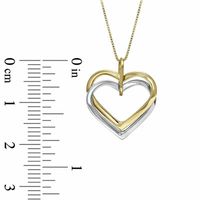 Interlocking Double Heart Pendant in 10K Two-Tone Gold|Peoples Jewellers