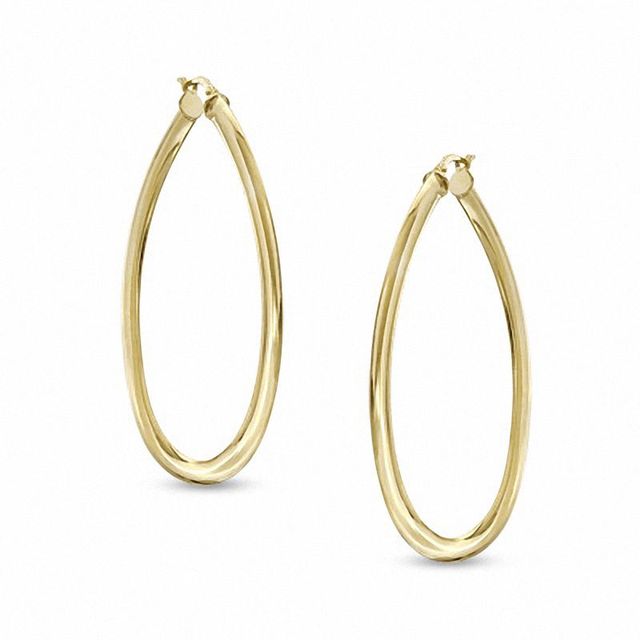 Elegance D'Italia™ 55mm Polished Twist Hoop Earrings in Bronze with 14K Gold Plate|Peoples Jewellers