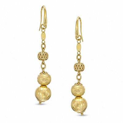 Elegance D'Italia™ Textured Bead Drop Earrings in Bronze with 14K Gold Plate|Peoples Jewellers