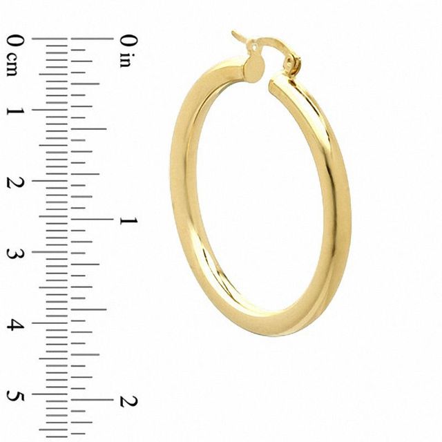 Elegance D'Italia™ 38mm Polished Hoop Earrings in Bronze with 14K Gold Plate|Peoples Jewellers