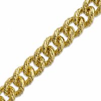 Elegance D'Italia™ 20mm Textured Curb Bracelet in Bronze with 14K Gold Plate - 7.75"|Peoples Jewellers