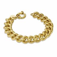 Elegance D'Italia™ 20mm Textured Curb Bracelet in Bronze with 14K Gold Plate - 7.75"|Peoples Jewellers