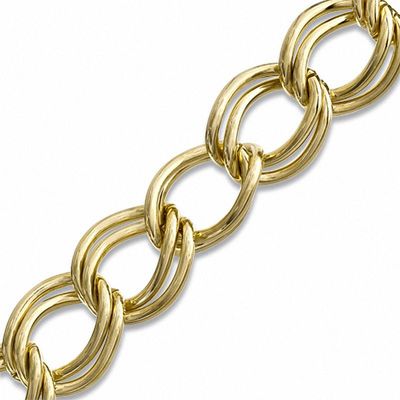 Elegance d'Italia 22mm Double Link Bracelet in Bronze with 14K Gold Plate - 8.0"|Peoples Jewellers