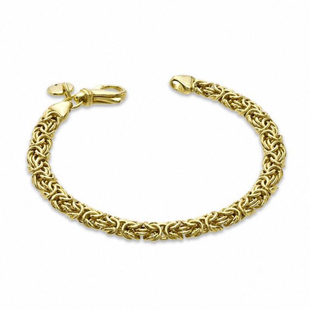 Italian Gold Leaf Cutout Bracelet in 14K Gold - 7.25