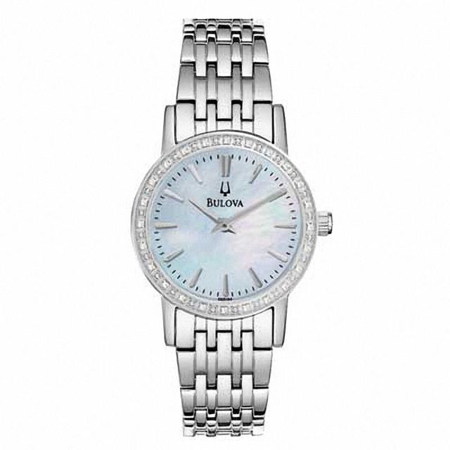 Ladies' Bulova This Series Collection Diamond Watch with Mother-of-Pearl Dial (Model: 96R164)