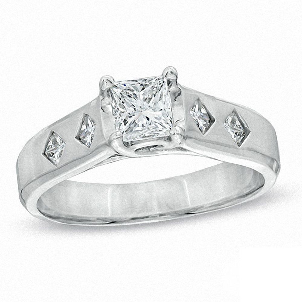 Peoples 0.70 CT. T.W. Certified Canadian Princess-Cut Diamond Engagement  Ring in 14K White Gold (I/I1), Peoples Jewellers