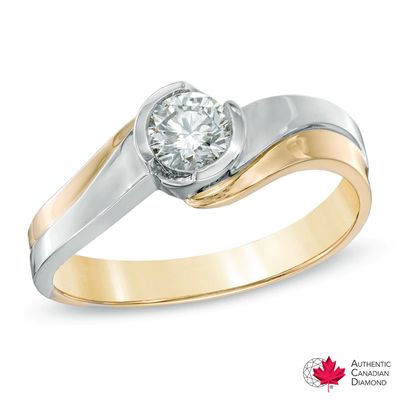 0.40 CT. Certified Canadian Diamond Solitaire Engagement Ring in 14K Two-Tone Gold (I/I1)|Peoples Jewellers