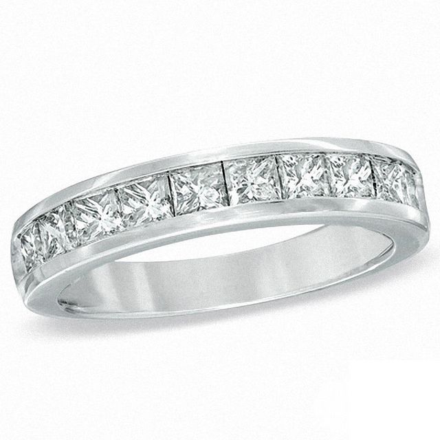 1.00 CT. T.W. Canadian Certified Princess-Cut Diamond Band in 14K White Gold (I/I1)