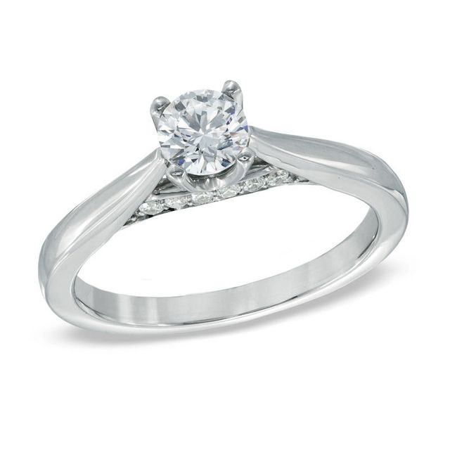Celebration Canadian Lux® 0.62 CT. T.W. Diamond Engagement Ring in 18K White Gold (I/SI2)|Peoples Jewellers