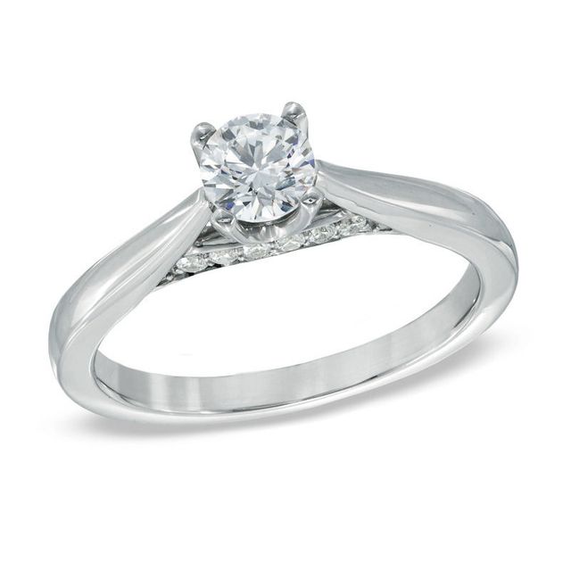 Celebration Canadian Lux® 0.62 CT. T.W. Certified Diamond Engagement Ring in 18K White Gold (I/SI2)