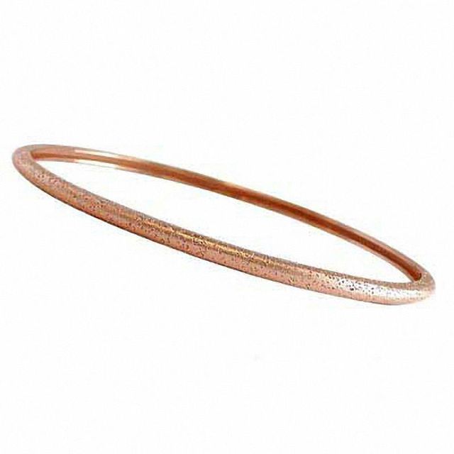 Charles Garnier Stackable Oval Bangle in Sterling Silver with 18K Rose Gold Plate|Peoples Jewellers