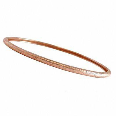 Charles Garnier Stackable Oval Bangle in Sterling Silver with 18K Rose Gold Plate|Peoples Jewellers