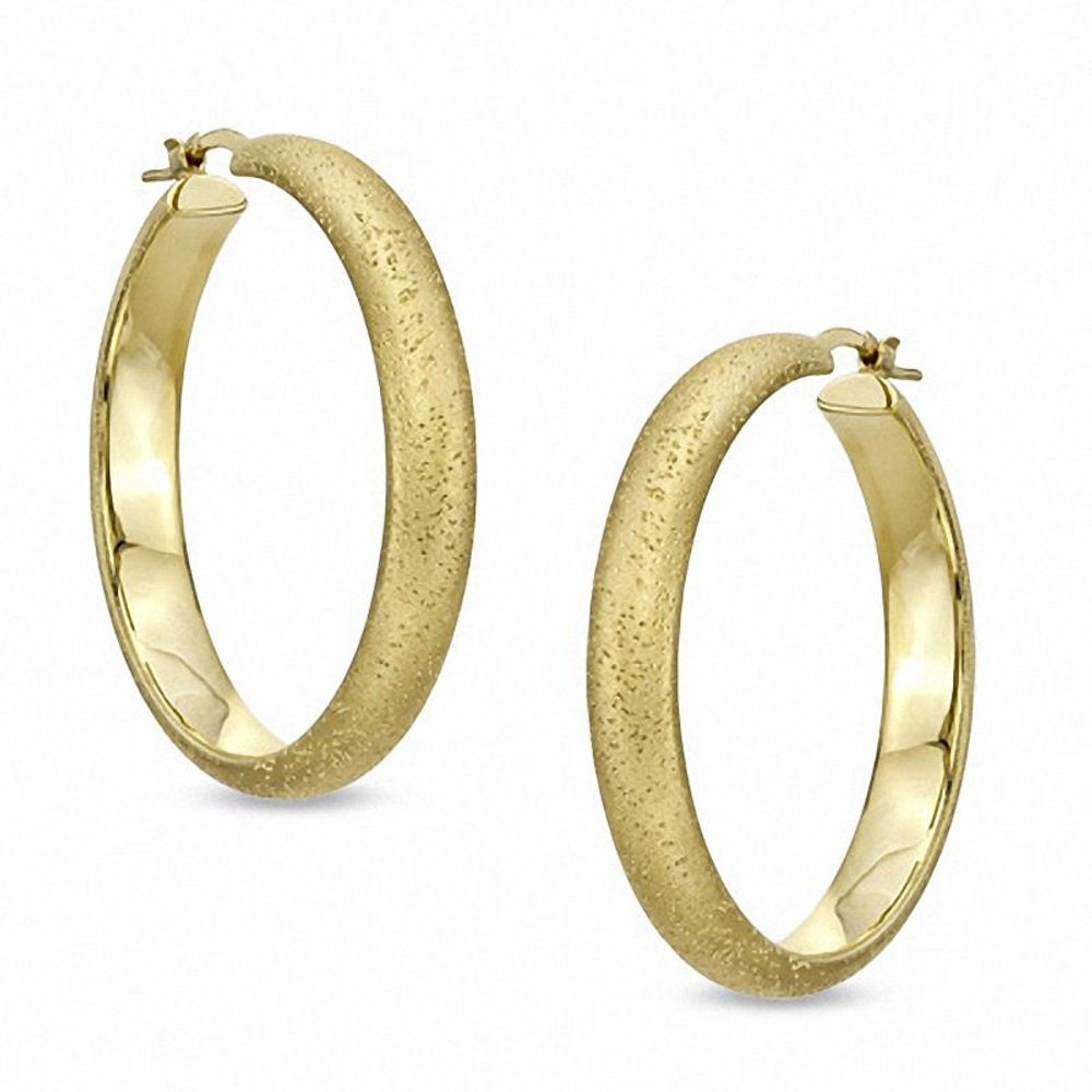 Charles Garnier 40mm Hoop Earrings in Sterling Silver with 18K Gold Plate|Peoples Jewellers