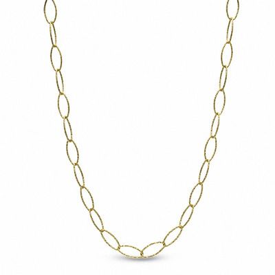 Charles Garnier Oval Link Necklace in Sterling Silver with 18K Gold Plate - 30"|Peoples Jewellers