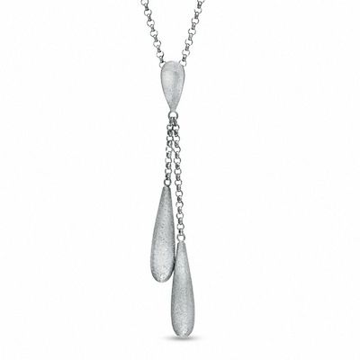 Charles Garnier Teardrop Lariat Necklace in Sterling Silver|Peoples Jewellers