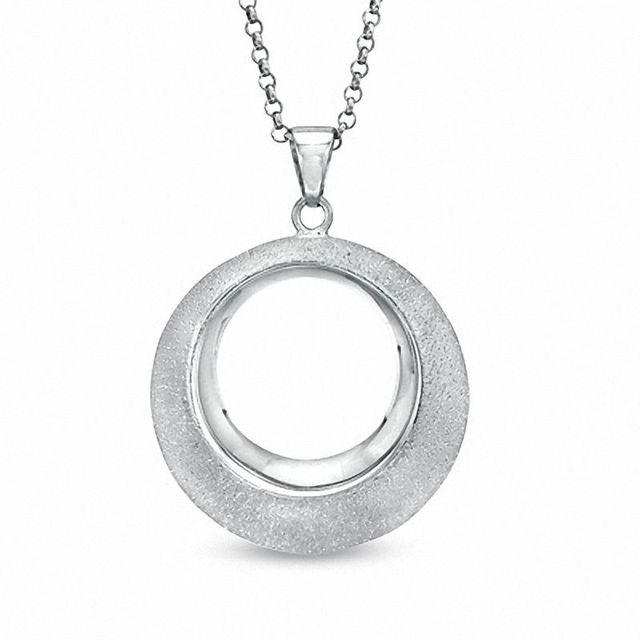 Charles Garnier Bevelled Circle Pendant in Sterling Silver|Peoples Jewellers