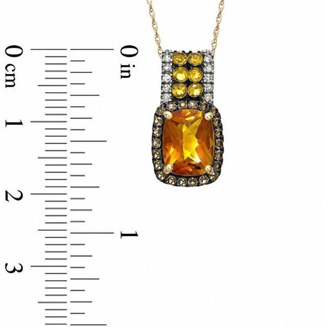 Cushion-Cut Madeira Citrine, Smoky Quartz and Diamond Accent Pendant in 10K Gold|Peoples Jewellers