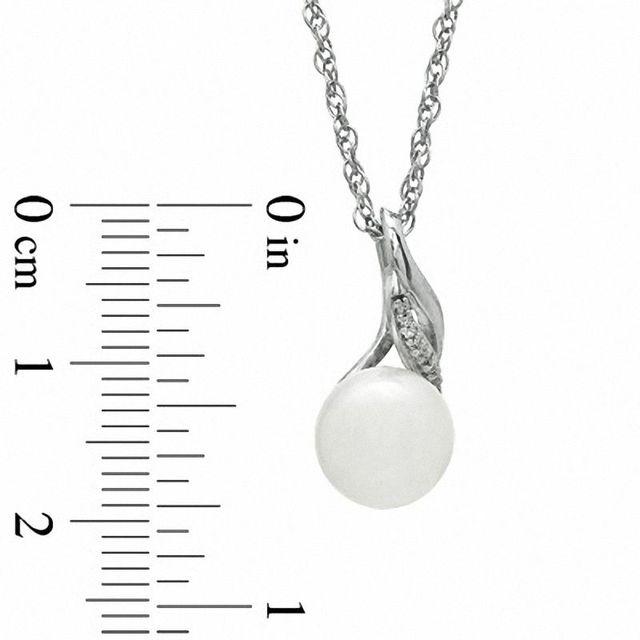 Honora 8.5-9.0mm Freshwater Cultured Pearl and Diamond Accent Swirl Pendant in Sterling Silver|Peoples Jewellers