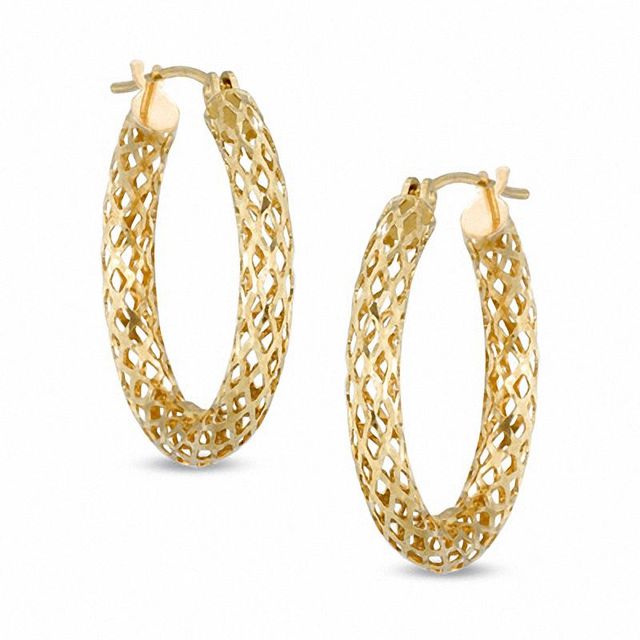 Diamond-Cut Hoop Earrings in 14K Gold|Peoples Jewellers