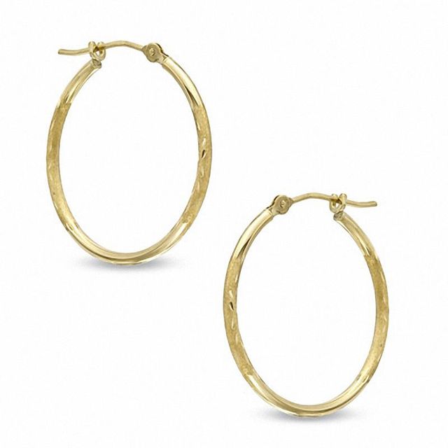 23mm Diamond-Cut Hoop Earrings in 14K Gold|Peoples Jewellers