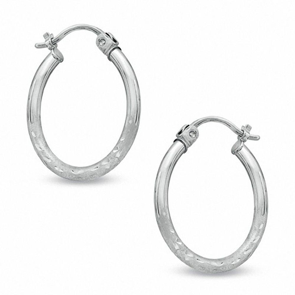 20mm Hoop Earrings in 14K White Gold|Peoples Jewellers