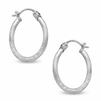 20mm Hoop Earrings in 14K White Gold|Peoples Jewellers