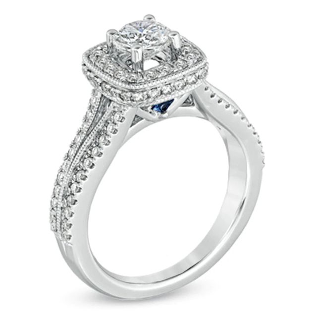 Vera Wang Love Collection CT. T.W. Diamond Split Shank Engagement Ring in 14K White Gold