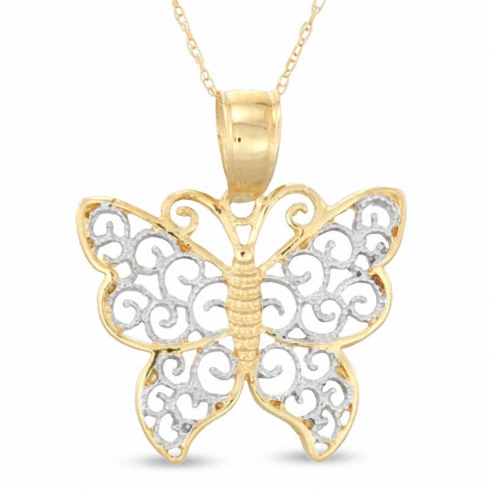 Filigree Butterfly Pendant in 10K Gold|Peoples Jewellers