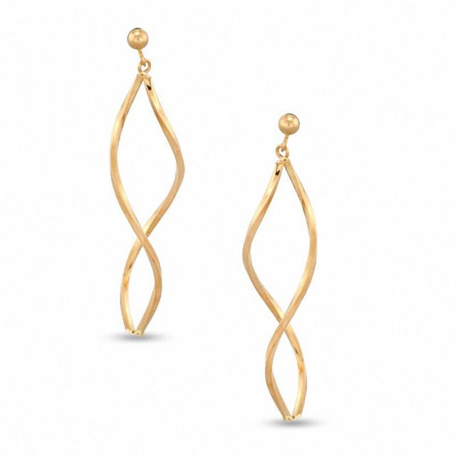 Swirl Dangle Earrings in 14K Gold