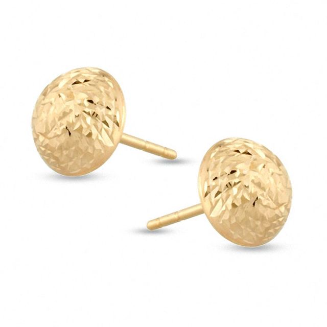 Diamond-Cut Button Earrings in 14K Gold