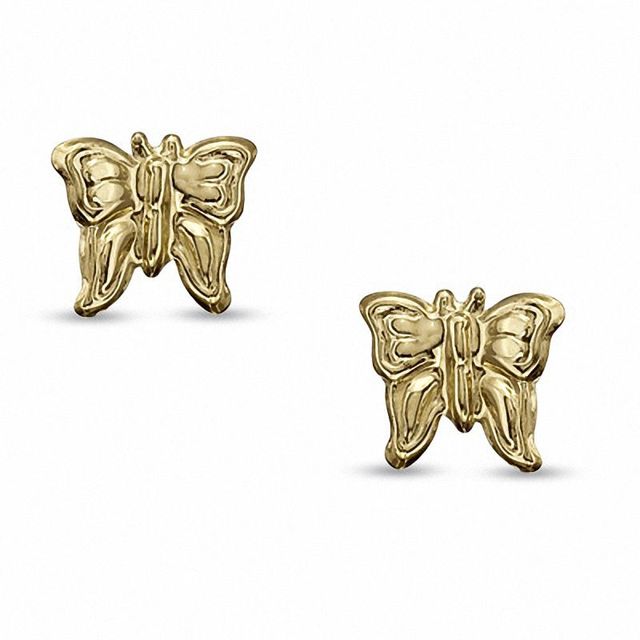 Gold 1.5 Butterfly Drop Earrings