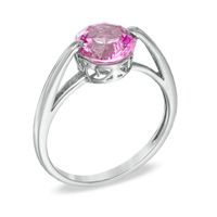 Lab-Created Pink Sapphire Pendant, Ring and Earrings Set in Sterling Silver - Size 7|Peoples Jewellers