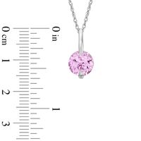 Lab-Created Pink Sapphire Pendant, Ring and Earrings Set in Sterling Silver - Size 7|Peoples Jewellers