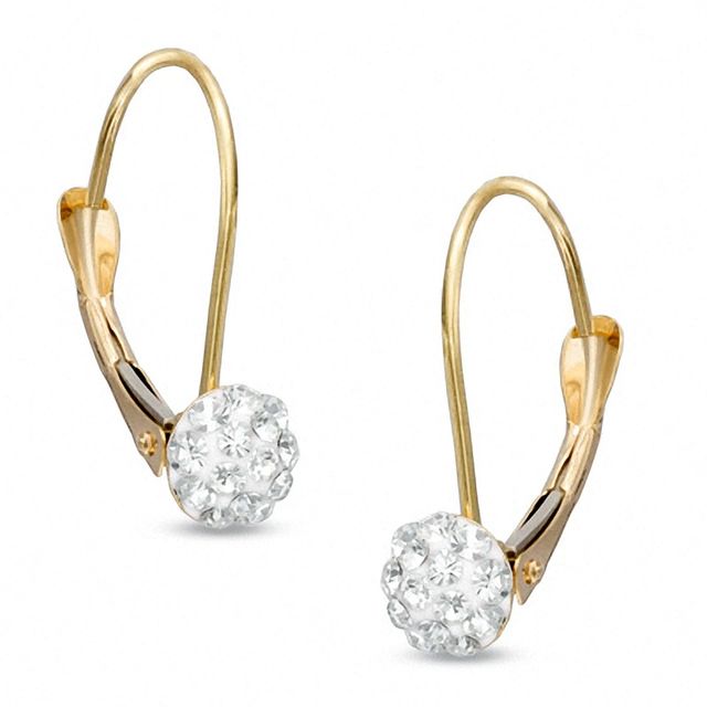 Crystal Ball Leverback Earrings in 14K Gold|Peoples Jewellers