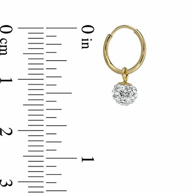 Child's Crystal Ball Hoop Earrings in 14K Gold|Peoples Jewellers