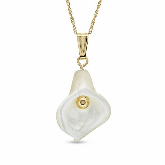 Mother-of-Pearl Flower Pendant in 14K Gold|Peoples Jewellers