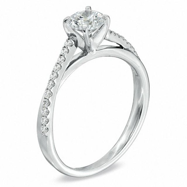 Celebration Canadian Lux® CT. T.W. Certified Diamond Engagement Ring in 18K White Gold (I/SI2)|Peoples Jewellers