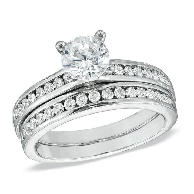 Celebration Canadian Lux® 1.50 CT. Certified Diamond Bridal Set in 18K White Gold (I/SI2)