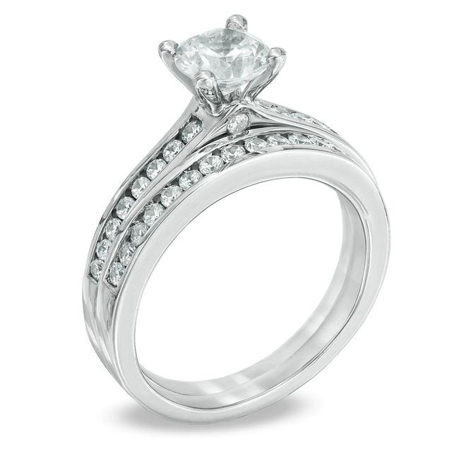 Celebration Canadian Lux® 1.50 CT. Certified Diamond Bridal Set in 18K White Gold (I/SI2)|Peoples Jewellers