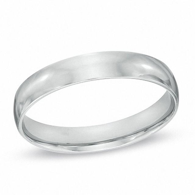 Men's 4.0mm Polished Comfort Fit Wedding Band in Sterling Silver|Peoples Jewellers