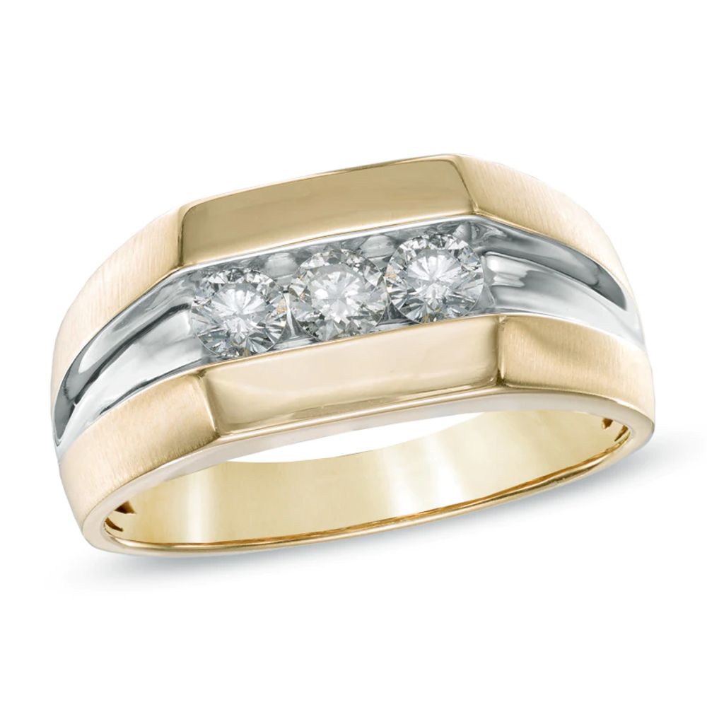 Men's 0.50 CT. T.W. Diamond Three Stone Ring in 10K Gold|Peoples Jewellers