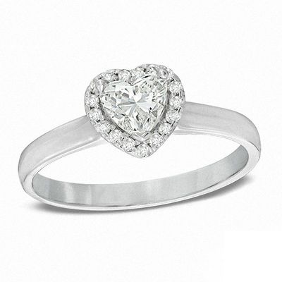 0.60 CT. T.W. Certified Canadian Heart-Shaped Diamond Engagement Ring in 14K White Gold (I/I1)|Peoples Jewellers