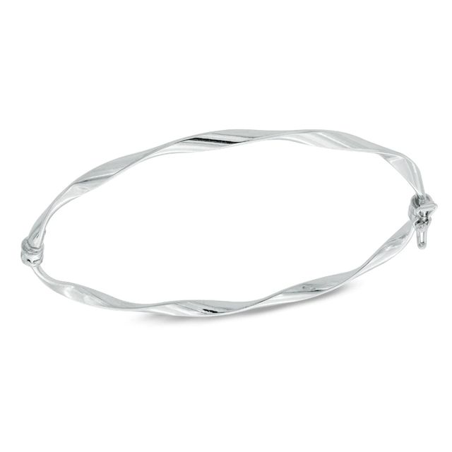 Twisted Bangle in 10K White Gold|Peoples Jewellers