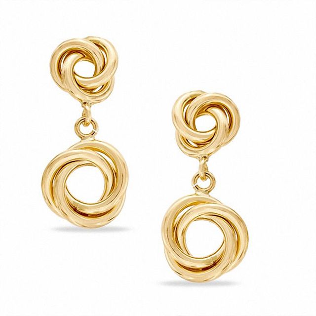 Love Knot Dangle Earrings in 10K Gold|Peoples Jewellers