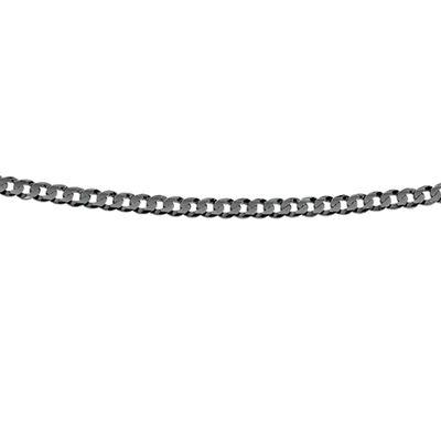 Men's Curb Chain Necklace in Sterling Silver with Black Rhodium - 22"|Peoples Jewellers