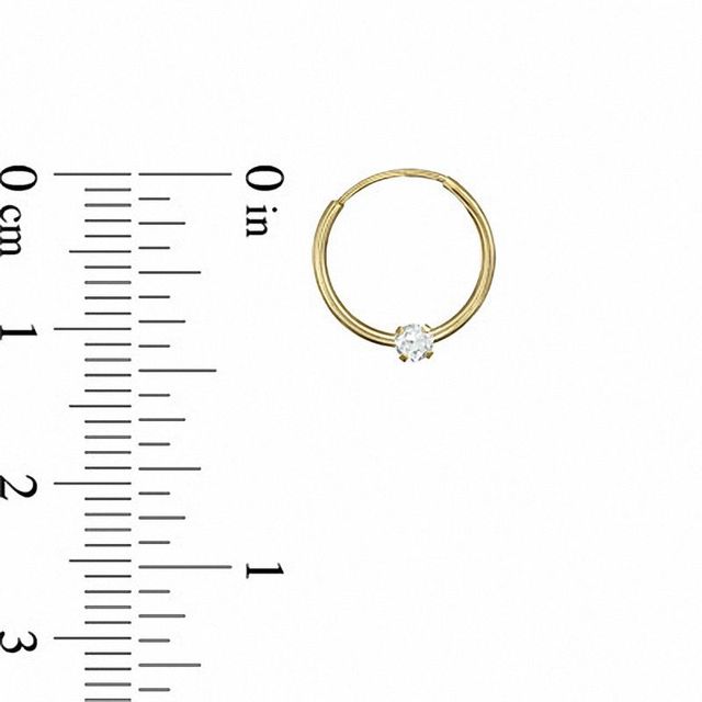 Child's Cubic Zirconia Hoop Earrings in 14K Gold|Peoples Jewellers